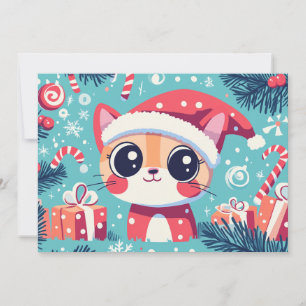 Cartão De Festividades O Docinho Do Xmas Gato Gato Oferece Texto Personal