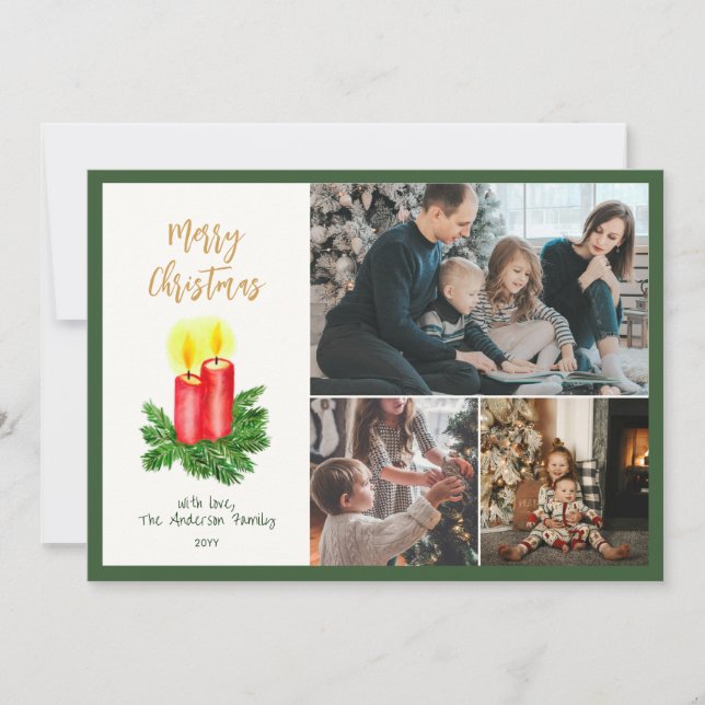 Cartão De Festividades O Espírito das Velas Adversas do Natal 3 Foto (Frente)