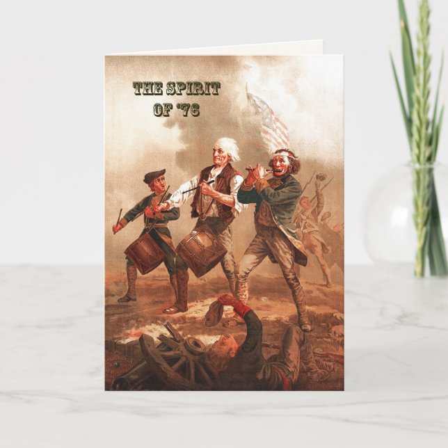 Cartão De Festividades O Espírito de '76. 4 de julho de Belas Artes (Frente)