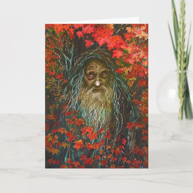 Cartão De Festividades O Espírito Florestal do Halloween (Frente)