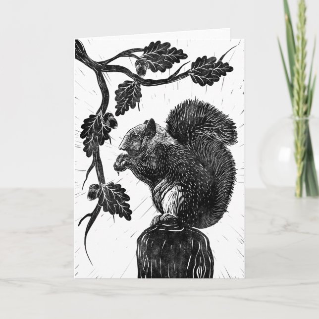 Cartão De Festividades O esquilo e a bolota (Frente)