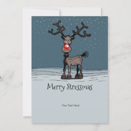 Cartão De Festividades O Estressnatal Alegre de Rudolph