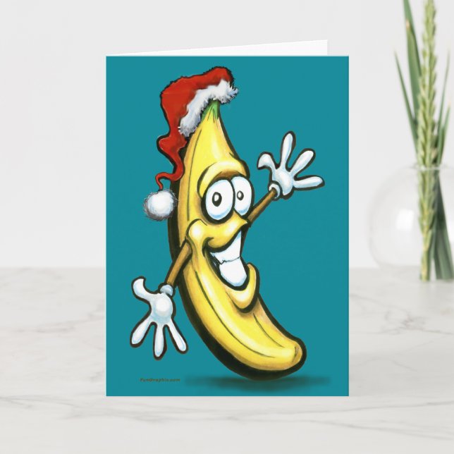 Cartão De Festividades O feliz ano novo da banana do Feliz Natal (Frente)