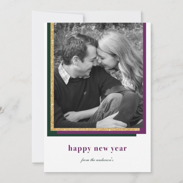 Cartão De Festividades O feliz ano novo moderno (Frente)