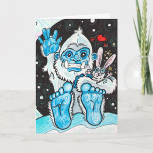 Cartão De Festividades O feriado abraça o Yeti