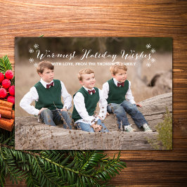 Cartão De Festividades O feriado mais quente deseja uma placa plana de fo