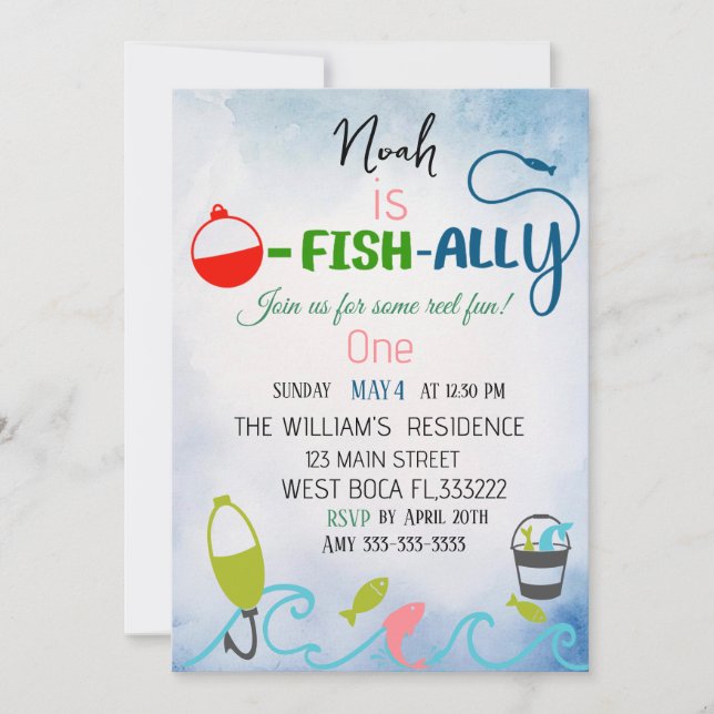 Cartão De Festividades O-Fish-Ally One Fisheries Aniversário (Frente)