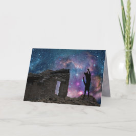 Cartão De Festividades O gato de Yeshua: Céu nocturno de Nazareth