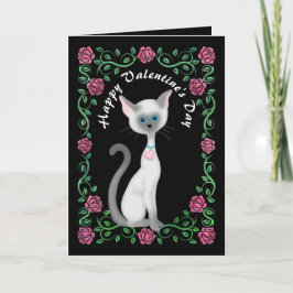 Cartão De Festividades O gato doce do sentimento dos namorados adiciona o