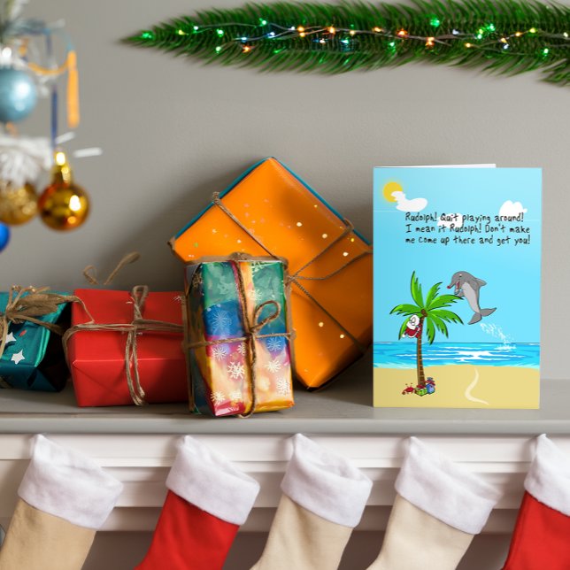 Cartão De Festividades o golfinho com o nariz vermelho (Criador carregado)