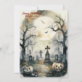 Cartão De Festividades O Grandeuro Ghochado de um Halloween Grave