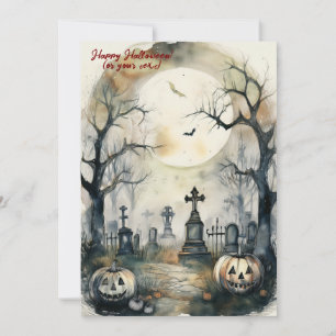 Cartão De Festividades O Grandeuro Ghochado de um Halloween Grave