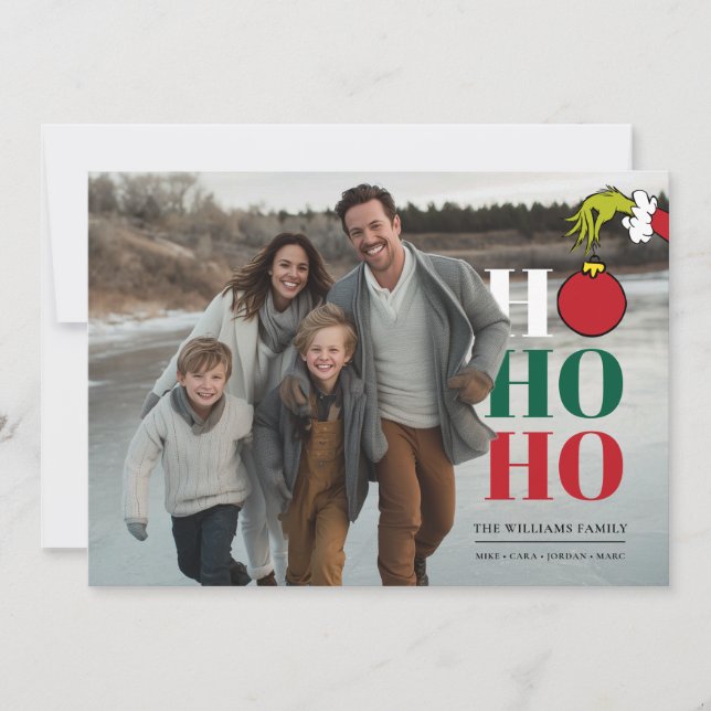 Cartão De Festividades O Grinch Foto Personalizada (Frente)