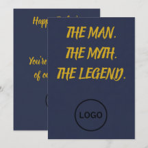 O Homem O Mito A Lenda Azul Marinho Dourado Script