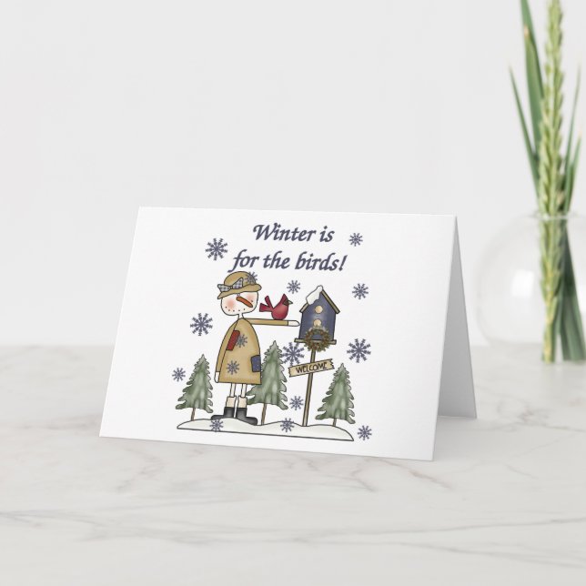 Cartão De Festividades O inverno é para as aves (Frente)