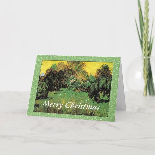 Cartão De Festividades O Jardim do Poeta por Vincent van Gogh. (Frente)