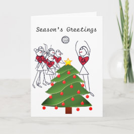 Cartão De Festividades O jogador do Netball posiciona o Natal do tema