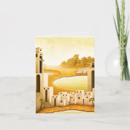 Cartão De Festividades "O lugar" - Oriente Médio / Pintura do Deserto do
