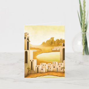 Cartão De Festividades "O lugar" - Oriente Médio / Pintura do Deserto do 