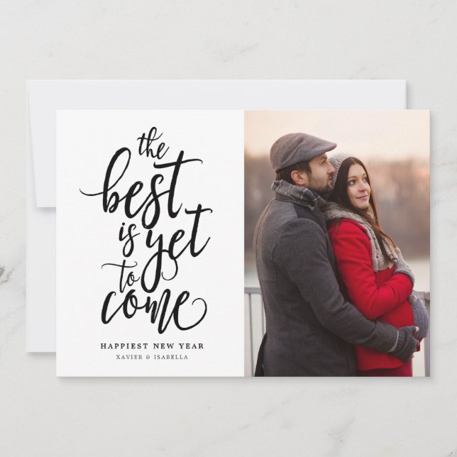 Cartão De Festividades O Melhor Ainda É Vir Foto Ano Novo (Frente)