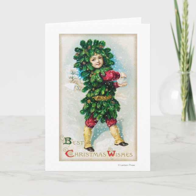 Cartão De Festividades O melhor Natal deseja o homem no casaco verde (Frente)