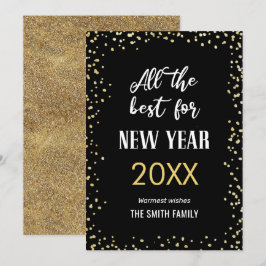 Cartão De Festividades O melhor para o ano Dourado dos pontos brilhantes 