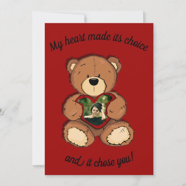 Cartão De Festividades O meu coração fez a sua escolha. (Frente)