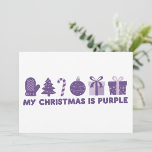 Cartão De Festividades O meu Natal é Purple Holiday Natal