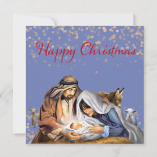 Cartão De Festividades O Nascimento com Maria, José e o Menino Jesus