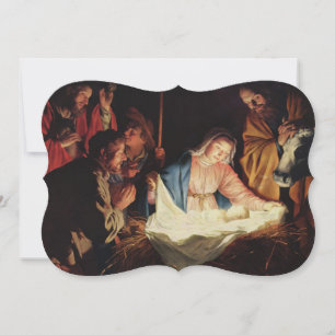 Cartão De Festividades O Natal da Natividade Vintage de Belas Artes
