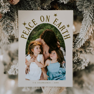 Cartão De Festividades O Natal da Peace On Earth Arch Photo Cream