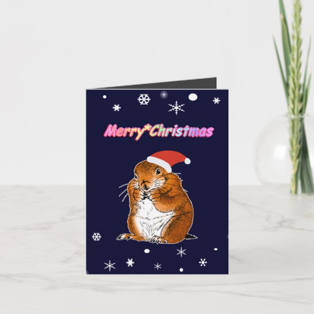 Cartão De Festividades O Natal de cão de pradaria (Frente)