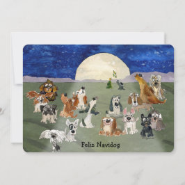 Cartão De Festividades O Natal de Feliz Navidog persegue desenhos