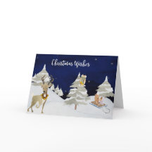 O Natal deseja animais bonitos da aguarela no