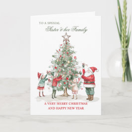 Cartão De Festividades O Natal Deseja Irmã e Família