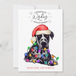 Cartão De Festividades O Natal Deseja Que O Cachorro Pupado Beija Pet Cuj