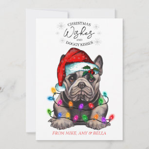 Cartão De Festividades O Natal Deseja Que O Cachorro Pupado Beija Pet Cuj