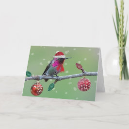 Cartão De Festividades O Natal do Hummingbird de Anna