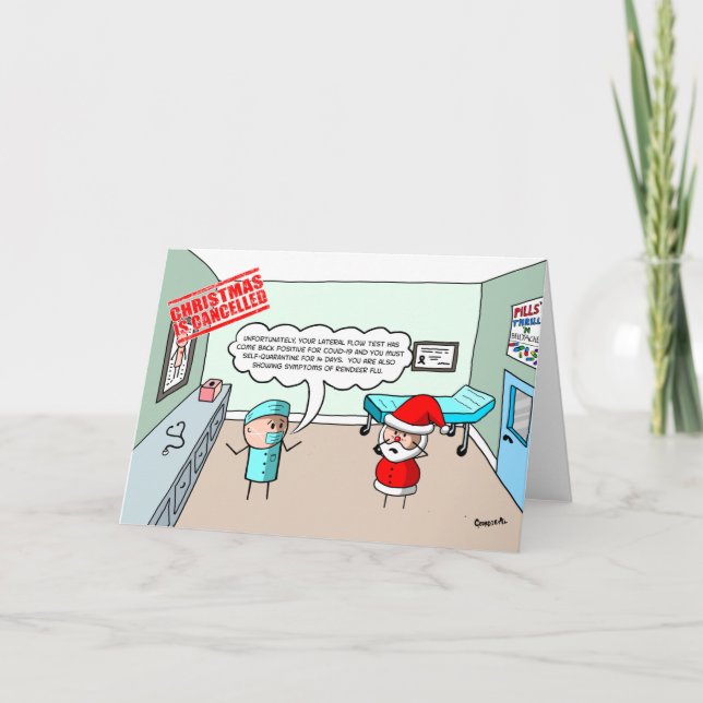 Cartão De Festividades O Natal é cancelado - Papais noeis falham no fluxo (Frente)