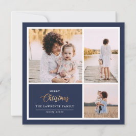 Cartão De Festividades O Natal é Dourado | Colagem de fotos Marinho Moder