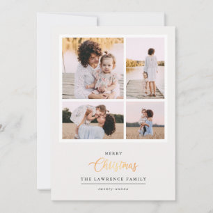 Cartão De Festividades O Natal é Dourado Ivory Modern 4 festas