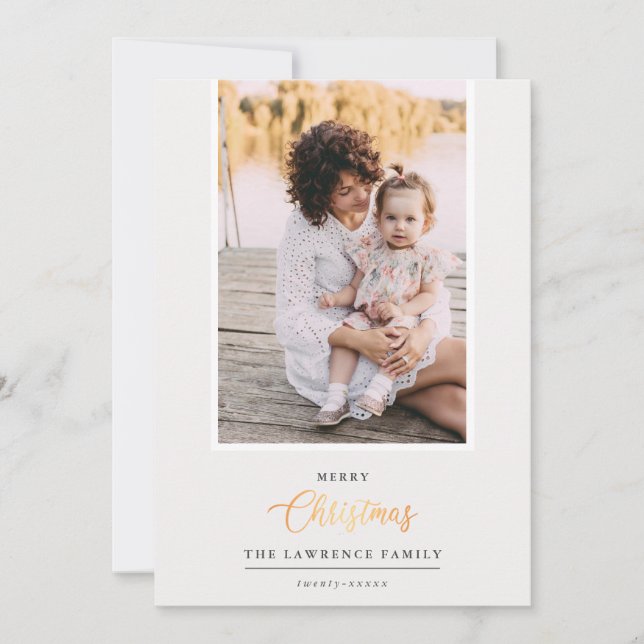 Cartão De Festividades O Natal é Dourado | Ivory Modern Fotografia vertic (Frente)