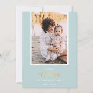 Cartão De Festividades O Natal é Dourado   Mint Fotografia vertical moder