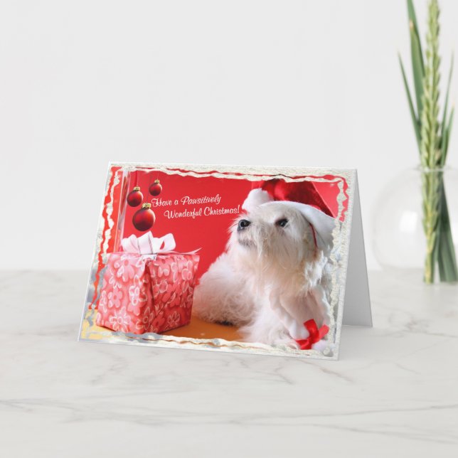 Cartão De Festividades O Natal maravilhoso Wishes4 de Westie (Frente)