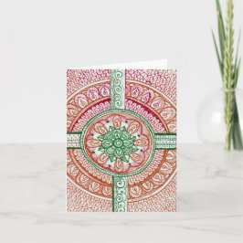 Cartão De Festividades O Natal tradicional colore a mandala do indiano do