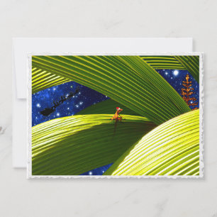 Cartão De Festividades O Natal tropical de um lagarto do geco