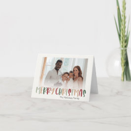 Cartão De Festividades O Natal Verde Colorido Dobrou Foto Esmaecida