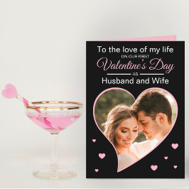 Cartão De Festividades O nosso primeiro Namorados é como Pink de Marido e
