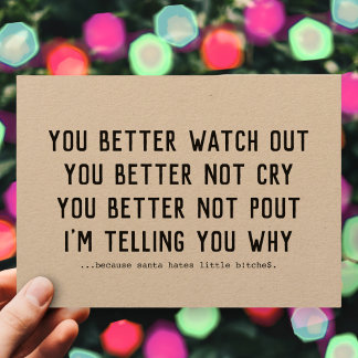 Cartão De Festividades O Pai Natal Engraçado Está Chegando À Cidade De Kr