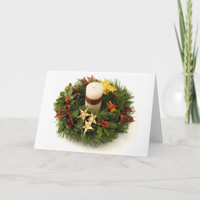 Cartão De Festividades O Papa Francis famoso Wreath Cita o Natal (Frente)